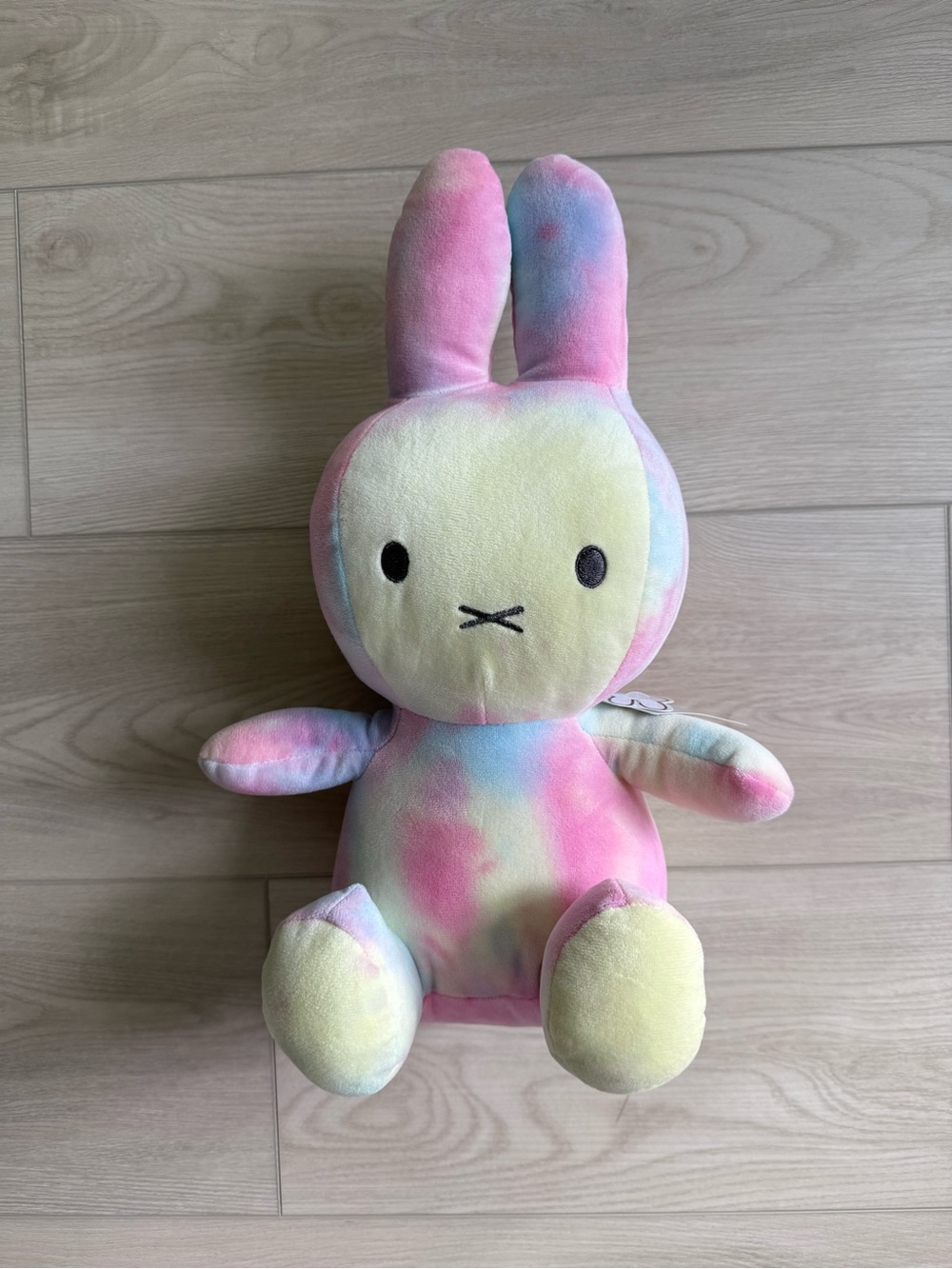 miffy Pastel Tie-Dye Plush Bunny in Pink, Blue & Yellow